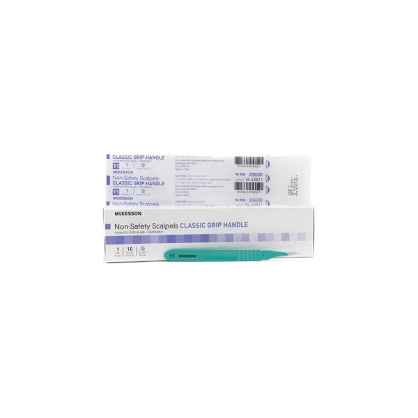 Mckesson - 16-63811 - Scalpel No 11 Stainless Steel / Plastic Classic Grip Handle Sterile Disposable