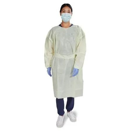 Mckesson - 16-L2Tnwt6Y-Osfm - Gown, Iso Aami Lvl2 Tape Tab Neck/Waist Tie Ylw