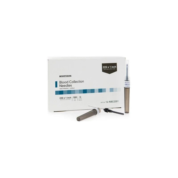 Mckesson - 16-Nbc22G1 - Blood Collection Needle 22 Gauge 1 Inch Length Conventional Without Tubing Sterile