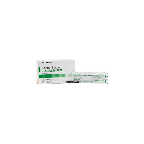 Mckesson - 1641 - Brand Surgical Blade Stainless Steel No 11 Sterile Disposable Individually Wrapped