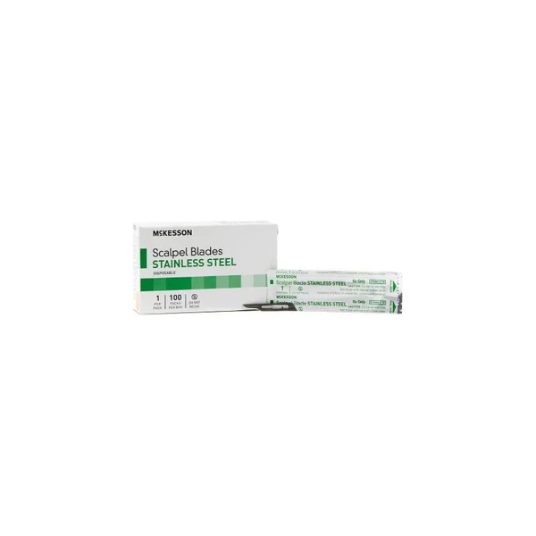 Mckesson - 1642 - Brand Surgical Blade Stainless Steel No 15 Sterile Disposable Individually Wrapped