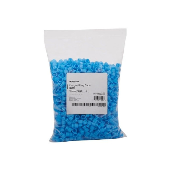 Mckesson - 177-118240B - Tube Closure Polyethylene Flanged Plug Cap Blue 13 Mm For Use With Blood Drawing Tubes Glass Test Plastic Culture Nonsterile