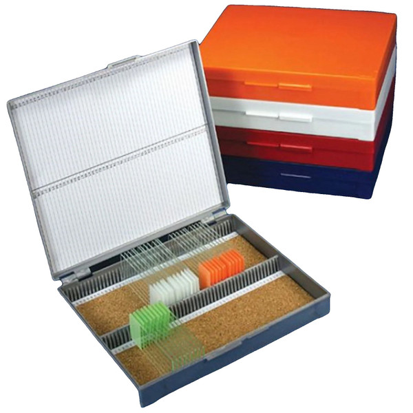 Mckesson - 177-513079B - Slide Storage Box Blue Abs Plastic / Cork 100 Capacity