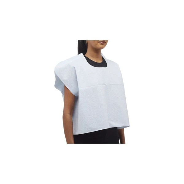 Mckesson - 18-10857 - Exam Cape Blue Front / Back Opening Without Closure Unisex