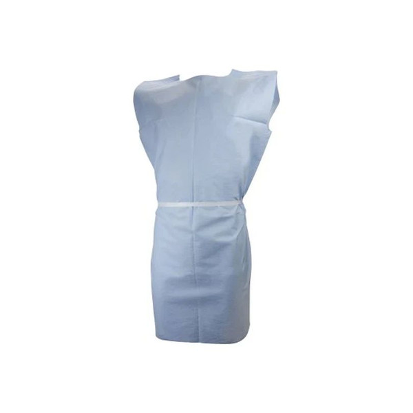 Mckesson - 18-830 - Patient Exam Gown Medium Blue Disposable