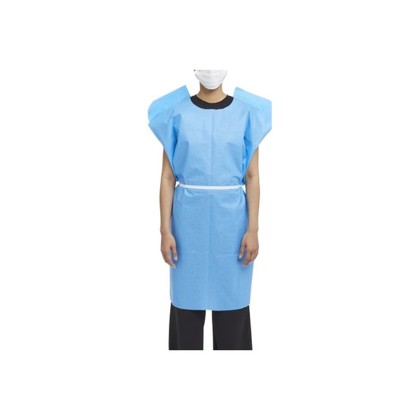 Mckesson - 18-831 - Patient Exam Gown One Size Fits Most Blue Disposable