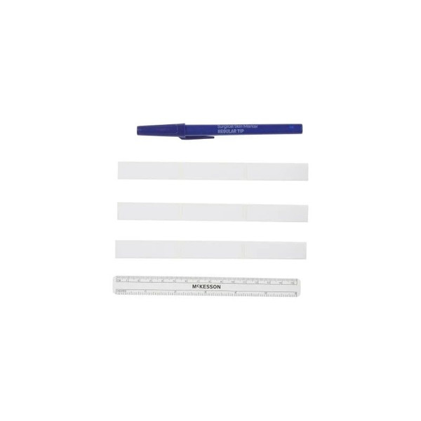Mckesson - 19-0752 - Surgical Skin Marker With Label Gentian Violet Regular Tip Ruler Sterile