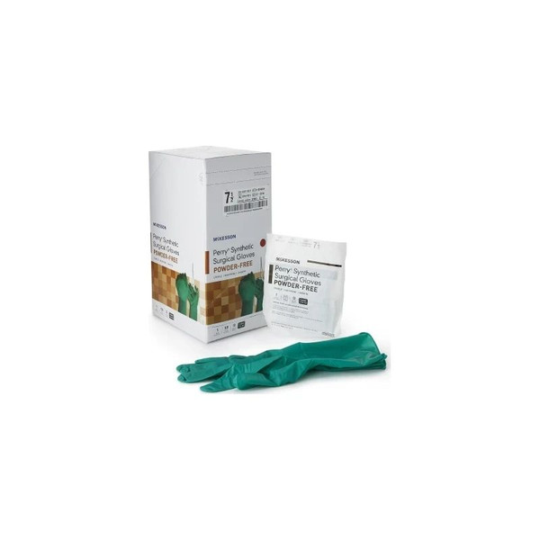 Mckesson - 20-2575N - Surgical Glove Size 7.5 Sterile Polychloroprene Standard Cuff Length Smooth Dark Green Chemo Tested