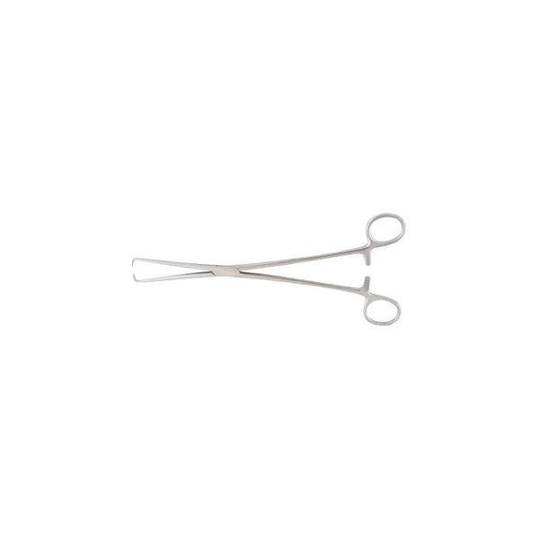 Mckesson - 43-1-386 - Argent Tenaculum Forceps Schroeder - Braun 9 - 3/4 Inch Length Surgical Grade Stainless Steel Nonsterile Ratchet Lock Finger Ring Handle Straight