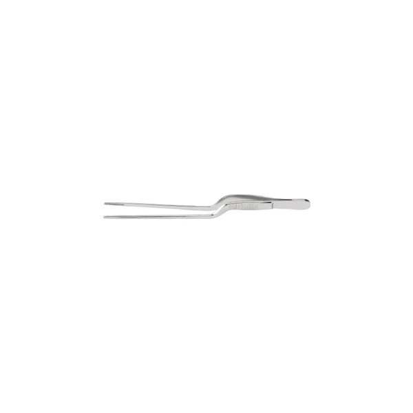 Mckesson - 43-1-605 - Argent Dressing Forceps Gruenwald - Jansen 6 - 1/2 Inch Length Surgical Grade Stainless Steel Nonsterile Nonlocking Bayonet Handle Straight Serrated Tips