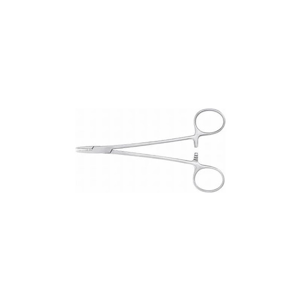 Mckesson - 43-1-838 - Needle Holder Argent 6 Inch Length Serrated Jaws Finger Ring Handle