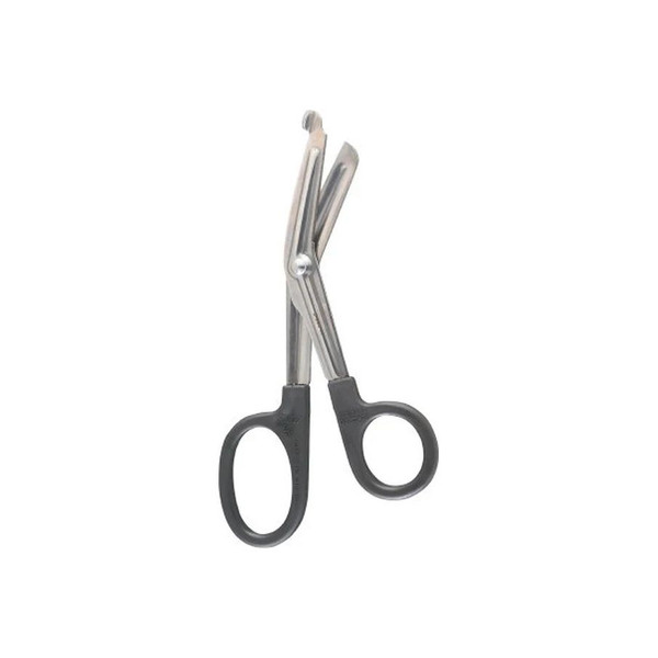 Mckesson - 43-1-998 - Argent Bandage And Utility Scissors Black 6 - 1/2 Inch Length Surgical Grade Stainless Steel / Plastic Nonsterile Finger Ring Handle Angled Blunt Tip