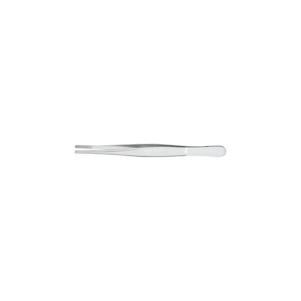 Mckesson - 43-2-727 - Dressing Forceps Iris 5 - 1/2 Inch Length Office Grade Stainless Steel Nonsterile Nonlocking Thumb Handle Straight Serrated Tip