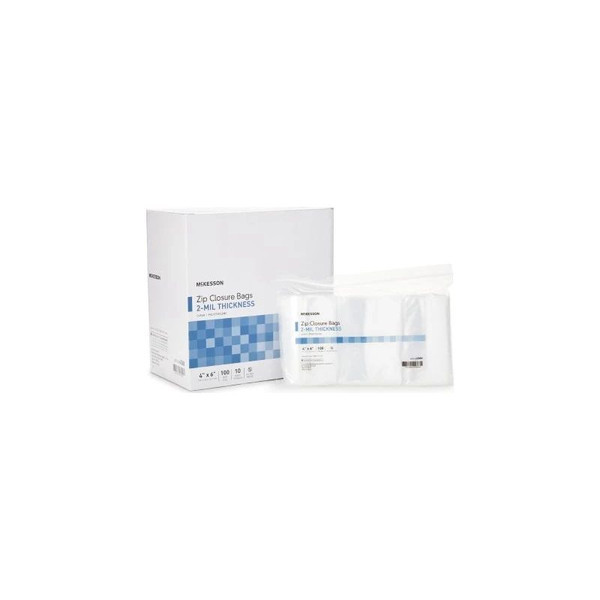 Mckesson - 4588 - Reclosable Bag 4 X 6 Inch Polyethylene Clear Zipper Closure