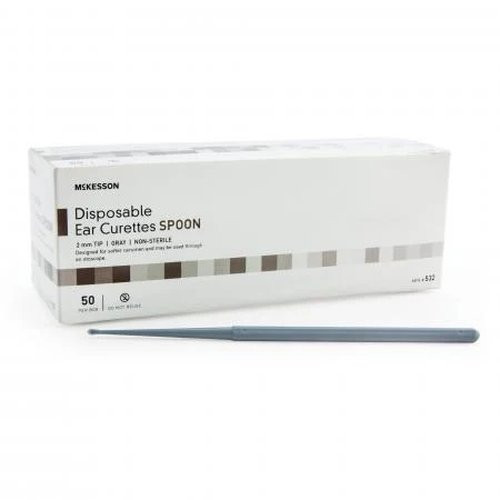 Mckesson - 529 - Ear Curette Handle With Grooves 3 Mm Tip Round