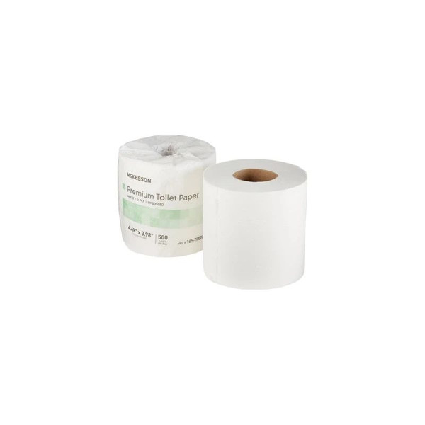 Mckesson - Premium - 165-Tp500P - Toilet Tissue White 2 - Ply Standard Size Cored Roll 500 Sheets 4 X 1/2 Inch