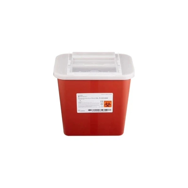 Mckesson - Prevent - 047 - Sharps Container Red Base 10 - 1/4 H X 7 W 1/2 D Inch Horizontal Entry 2 Gallon