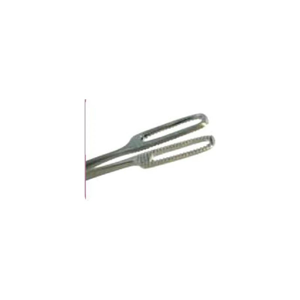 Medgyn - 031130 - Obstetrical Forceps Sopher Original 10 - 1/2 Inch Length Surgical Grade Stainless Steel Nonsterile Nonlocking Finger Ring Handle Slightly Curved Medium Serrated Oval Jaws With Concave Tips