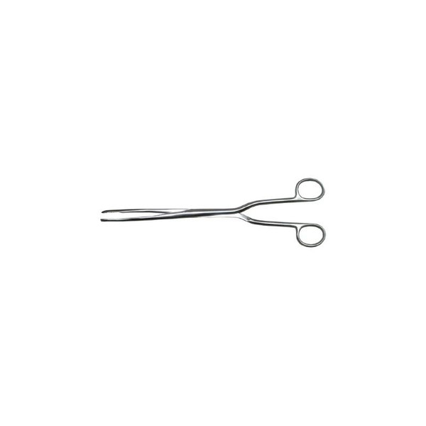 Medgyn - 031148 - Obstetrical Forceps Hern 13 Inch Length Surgical Grade Stainless Steel Nonsterile Nonlocking Finger Ring Handle Slightly Curved 19 Mm Coarse Serrated Fenestrated Oval Jaws