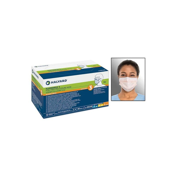 Medline - 9022922 - Halyard 47117 Procedure Mask Pleated Earloops One Size Fits Most Yellow Nonsterile Not Rated