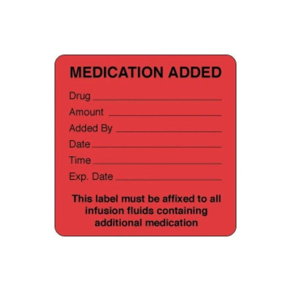 Medline - Barkley - Ivl518 - Pre - Printed Label Anesthesia Medication Added Black Instruction 1/2 X 2 - Inch