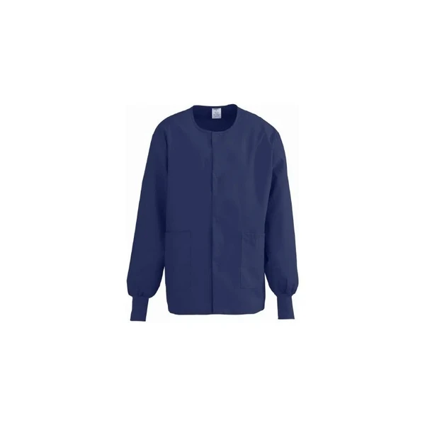 Medline - Comfortease - 8832Jntxl-Cm - Warm - Up Jacket Midnight Blue X - Large Hip Length 65% Polyester / 35% Cotton Reusable
