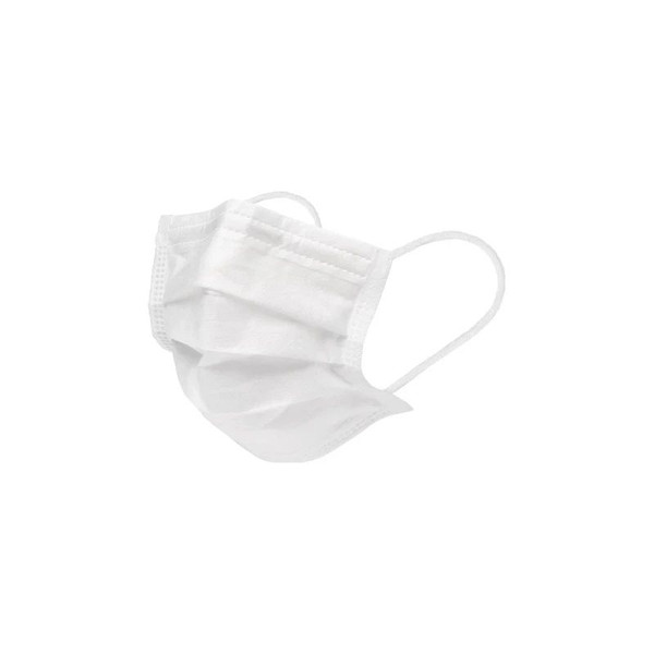 Medline - Curad - Cur380 - Procedure Mask Pleated Earloops Child Size White Nonsterile Not Rated Pediatric