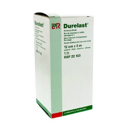 Lohmann & Rauscher - Durelast - 22103 - Compression Bandage 4 - 7/10 Inch X 5 - 1/2 Yard Clip Detached Closure Tan Nonsterile High