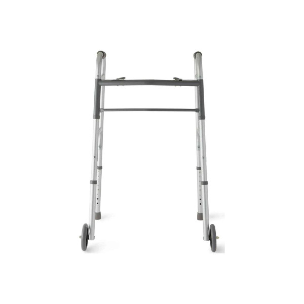 Medline - Mds86410W54H - Two - Button Folding Walkers With Wheels