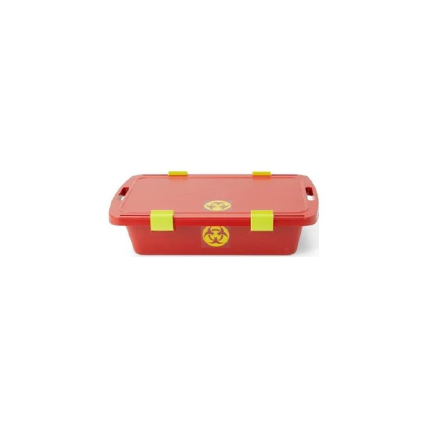 Medline - Mdstransport - Instrument Transport Container With Lid Biohazard Tray Plastic 8 X 19 29 Inch