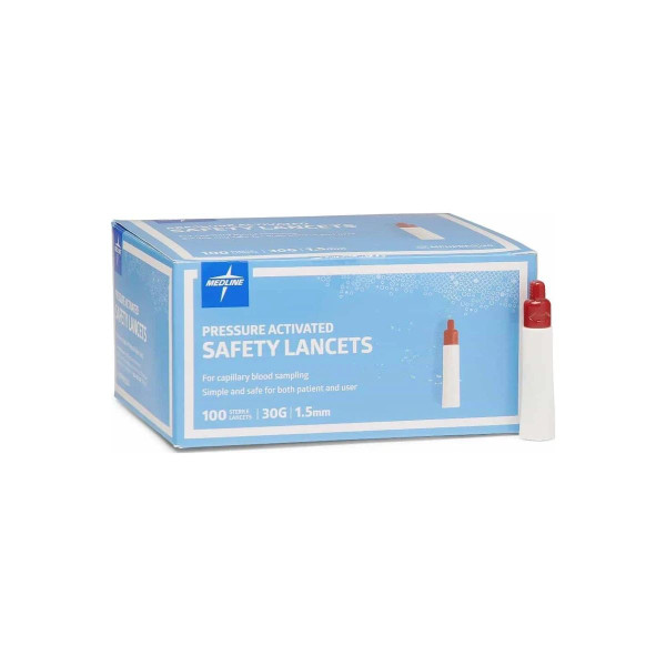 Medline - Mphpress30 - Safety Lancet 30 Gauge Retractable Pressure Activated Finger