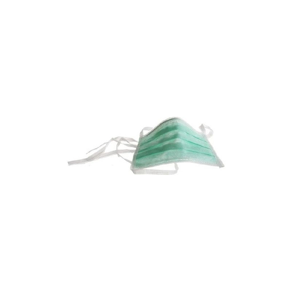 Medline - Non27361A - Surgical Mask Anti - Fog Adhesive Pleated Tie Closure One Size Fits Most Green Nonsterile Not Rated Adult