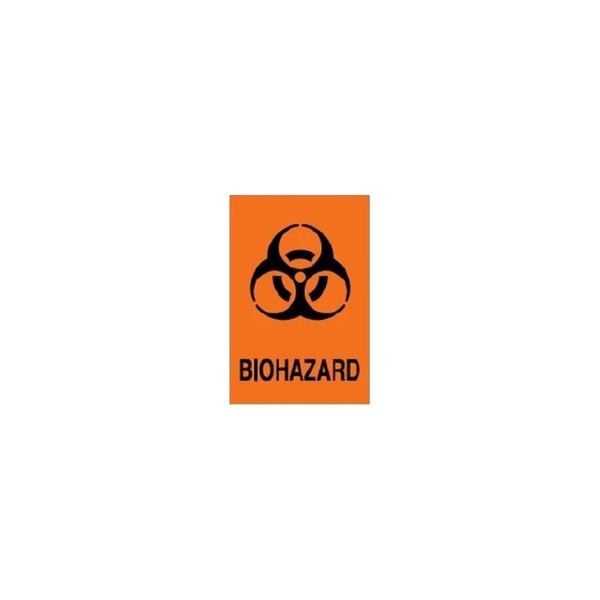 Medline - Rl4558K - Pre - Printed Label Warning Red Biohazard / Symbol Black