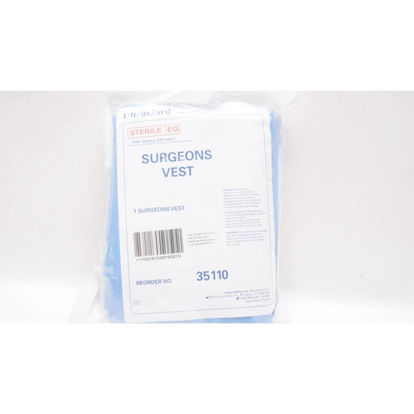 Medline - Ultragard - 35110 - Surgical Vest One Size Fits Most Blue Without Pockets Sleeveless Unisex