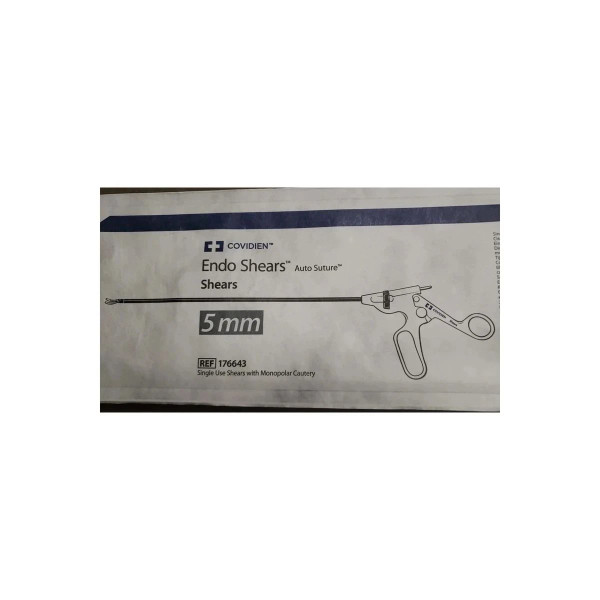 Medtronic - Covidien - 174309 - Mitg Laparoscopic Scissors Endo Mini - Shears Auto Suture 310 Mm Surgical Grade Stainless Steel / Plastic Sterile Finger Ring Handle Curved