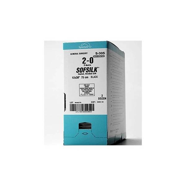 Medtronic - Sofsilk - S-282 - Mitg - Nonabsorbable Suture Without Needle Silk Braided Size 5
