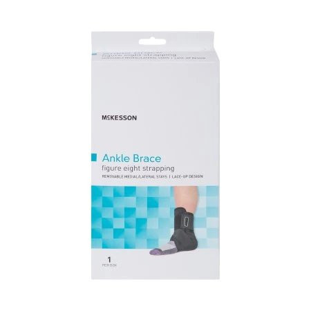 Mckesson - 155-81-97042 - Ankle Brace X - Small Lace - Up / Figure - 8 Strap Hook And Loop Closure Foot
