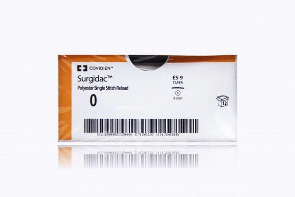 Medtronic - Surgidac - 173024 - Mitg - Nonabsorbable Suture With Needle Polyester Es - 9 Straight Taper Point Size 0 Braided