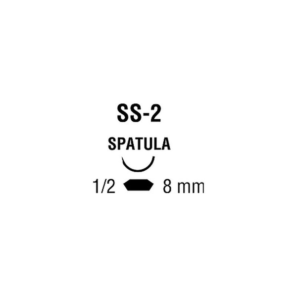 Medtronic - Surgidac - D-1780K - Nonabsorbable Suture With Needle Polyester Ss - 2 1/2 Circle Spatula Size 5 - 0 Braided