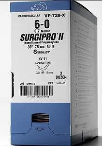 Medtronic - Surgipro - P2756K - Suture, Blu 10 - 0 12" Se - 160 - 6