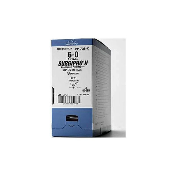 Medtronic - Surgipro Ii - Vp-204-X - Mitg - Nonabsorbable Suture With Needle Polypropylene Cv - 22 1/2 Circle Taper Point Size 4 - 0 Monofilament