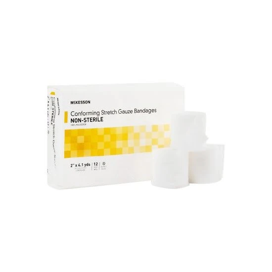 Mckesson - 16-013 - Conforming Bandage 4 Inch X 1/10 Yard 12 Per Pack Nonsterile Roll Shape