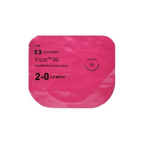 Medtronic - V-Loc 180 Wound Closure Device - Vlocm1544 - 90 Suture, Taper Point, Size 3 - 0, 9", Violet, Needle 30