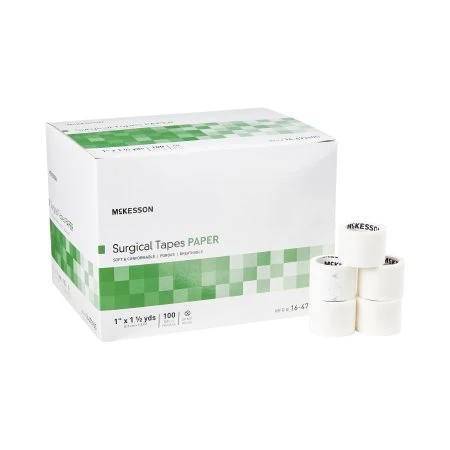 Mckesson - 16-47310S - Medical Tape White 1 Inch X 1/2 Yard Paper Nonsterile