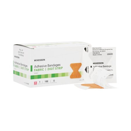 Mckesson - 16-4818 - Adhesive Strip 1.7 X 2 Inch Fabric Fingertip Tan Sterile