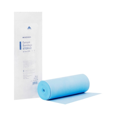 Mckesson - 16-50409 - Esmark Compression Bandage 4 Inch X 3 Yard No Closure Blue Sterile High