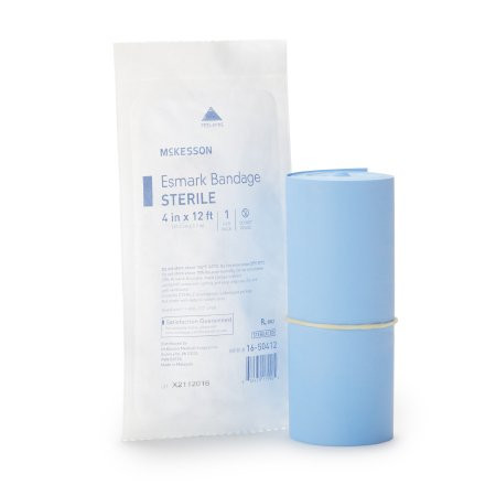 Mckesson - 16-50412 - Esmark Compression Bandage 4 Inch X Yard No Closure Blue Sterile High