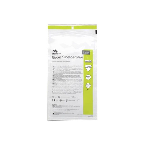 Molnlycke Health Care - Biogel Pi Indicator Underglove - 82580 - Super - Sensitive Surgical Glove Size 8 Sterile Latex Standard Cuff Length Micro - Textured Straw Not Chemo Approved