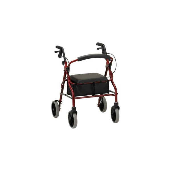 Nova Ortho-Med - 4222Rd - Zoom 22 4 Wheel Rollator Red Adjustable Height / Folding Aluminum Frame