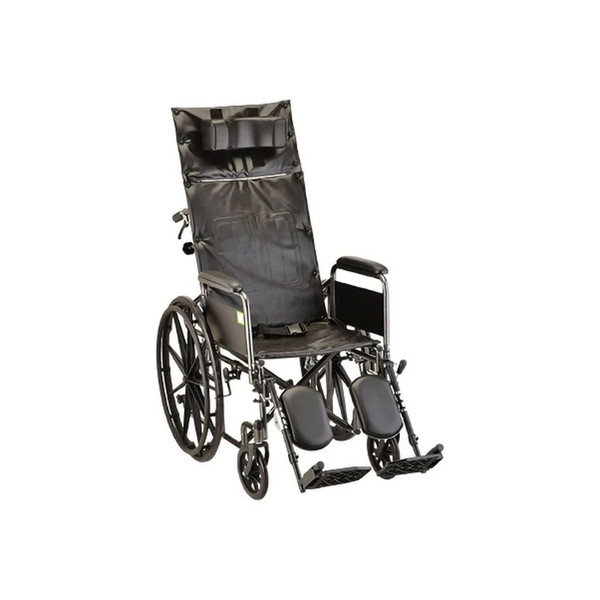 Nova Ortho-Med - 6180S - Recliner Wheelchair - 18In With Full Arm & Elevating Leg Rests